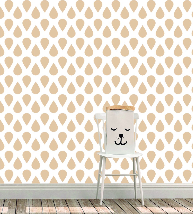 Papel de parede Gotas caindo bege
