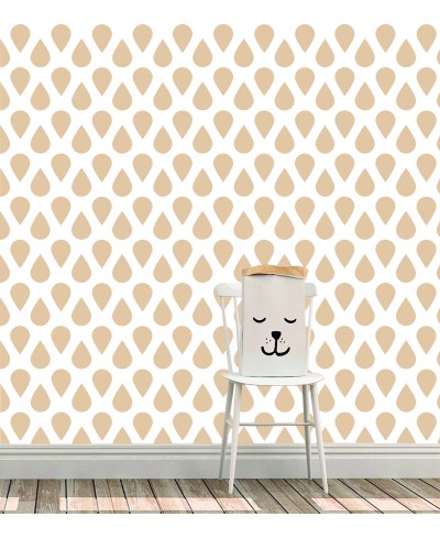Papel de parede Gotas caindo bege