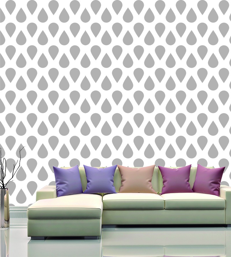 Papel de parede Gotas caindo cinza