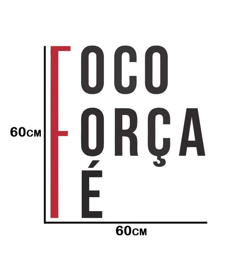 Adesivo de parede Foco, Força e Fé