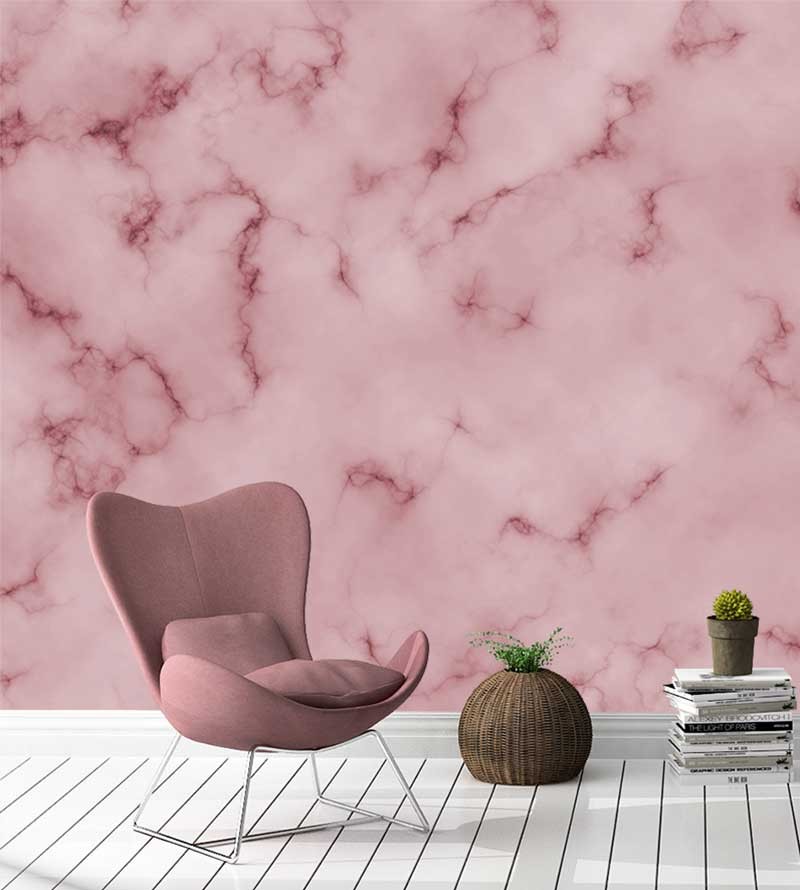 Papel de Parede Fotomural Marmore Rosa