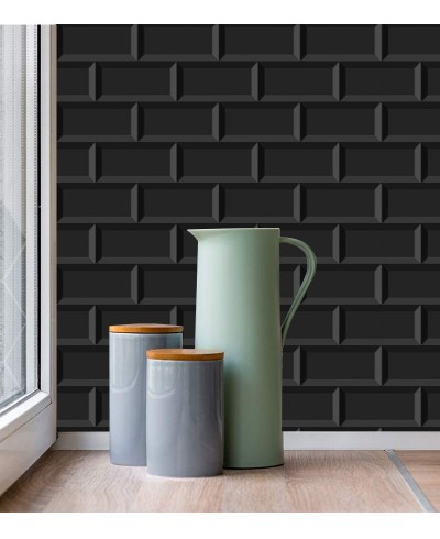 Papel de parede Tijolo Em tom de Verde com Preto 3D