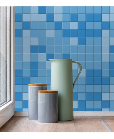 Adesivo de Parede Azulejo Pastilha azul