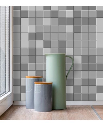 Adesivo de Parede Azulejo Pastilha Cinza