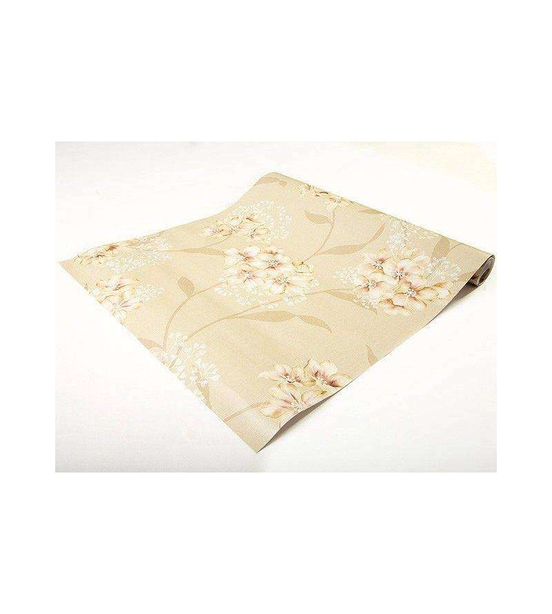 Papel de parede em tons marrom, bege e detalhes em branco - Dream 18