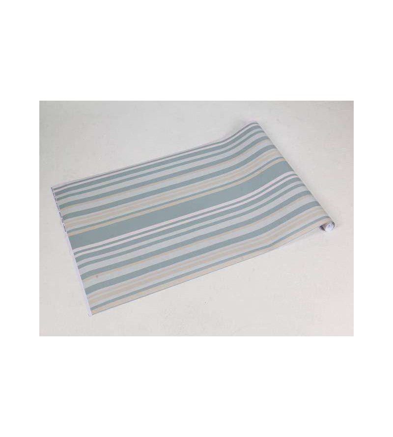 Papel de parede com listras em tons de bege, cinza e amarelo - Casual 22