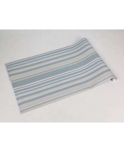 Papel de parede com listras em tons de bege, cinza e amarelo - Casual 22