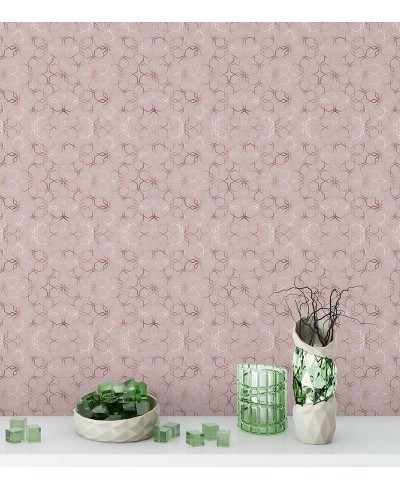 Papel de parede Rose floral geométrico