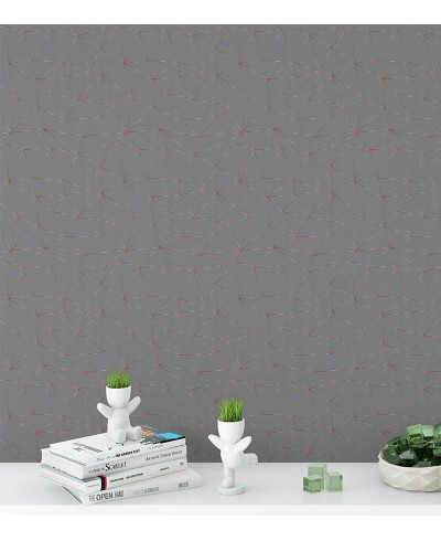 Papel de Parede Geométrico Polígonos em Tons de Cinza e Rose Gold