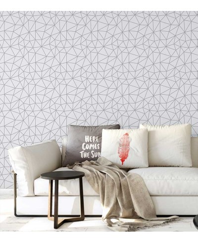 Papel de Parede Geométrico Polígonos em Tons de Cinza