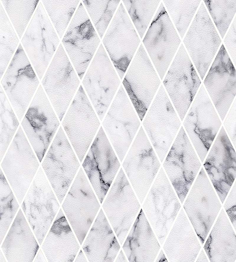 Papel de parede Tipo Losangos de Mármore Branco com cinza
