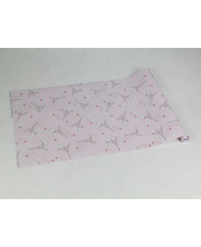 Papel de parede com fundo rosa claro e detalhes em branco e tons de rosa - Infantil 140