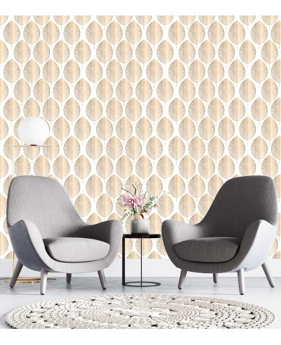 Papel de parede contemporâneo Gold Lord em tons de Branco e Rose Gold