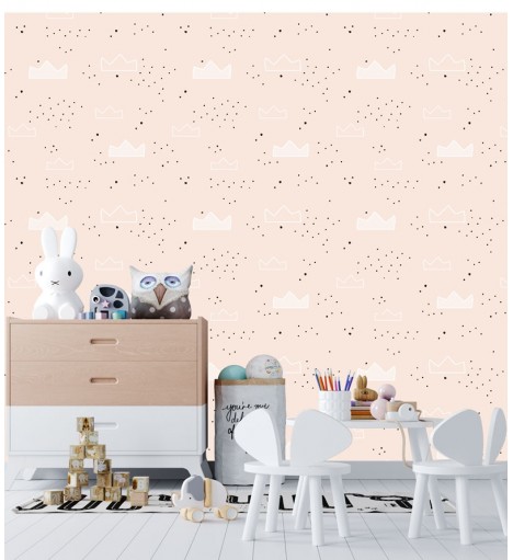 Papel de parede Baby Matilde em tons de rosa, preto e branco