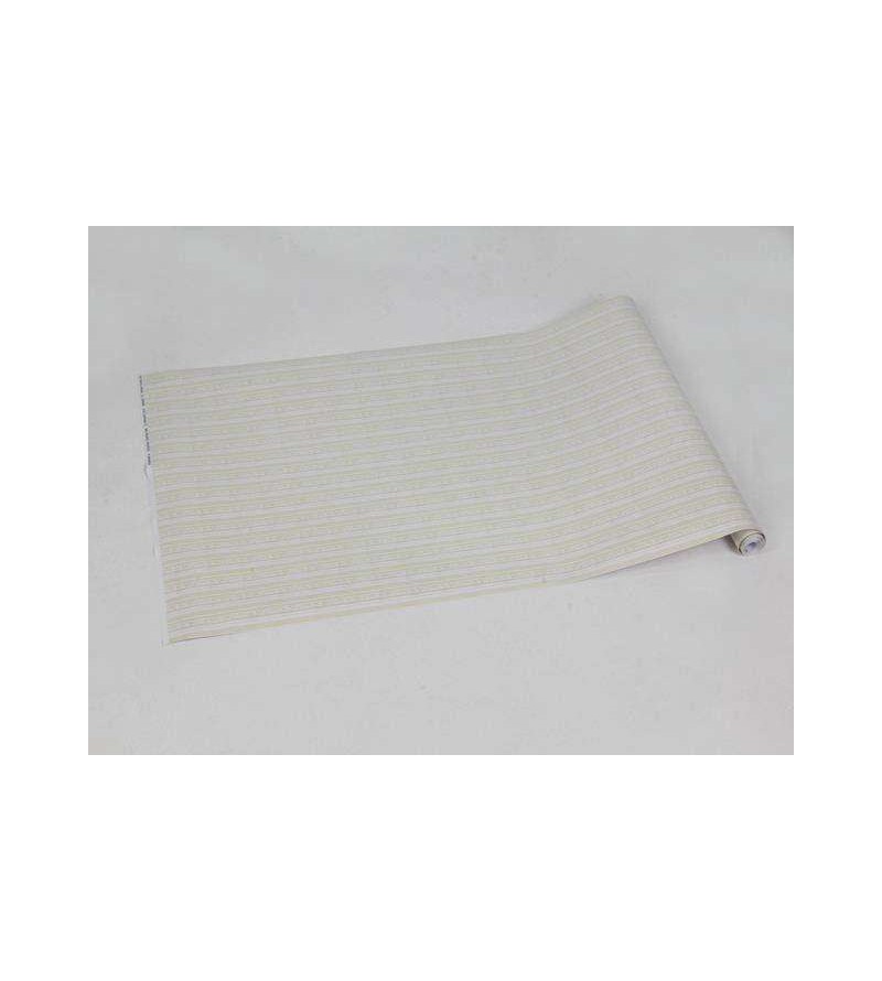 Papel de parede com listras em tons claros, branco e marfim - Infantil 15