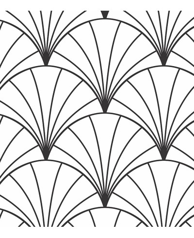 Papel de parede clássico Toquio em tons de Preto e Branco