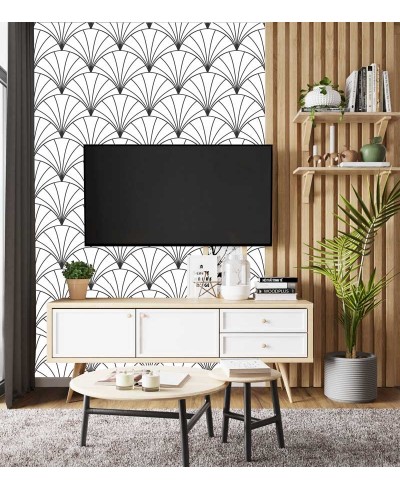 Papel de parede clássico Toquio em tons de Preto e Branco