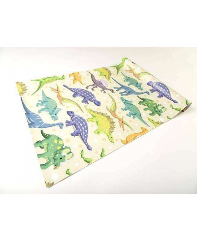 Papel de parede com fundo bege e desenhos em tons verde, amarelo, roxo, azul e laranja - Infantil 153