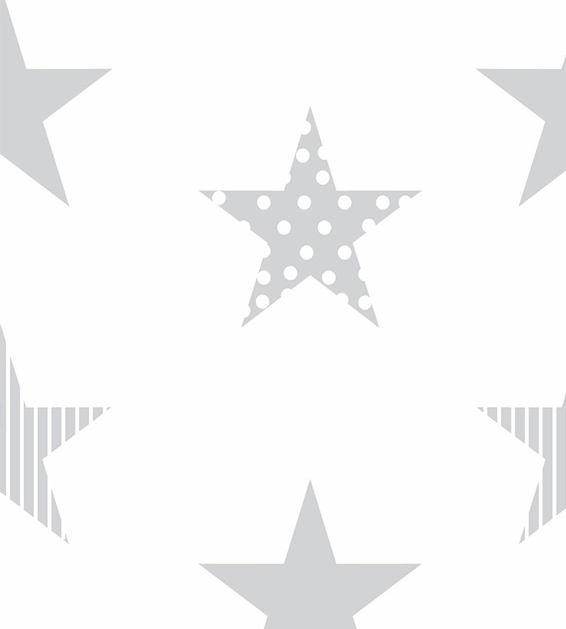 Papel de parede Estrela Mescla em tons de Branco e Cinza