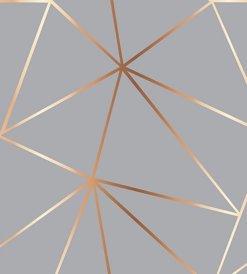 Papel de parede geométrico Gold Grey