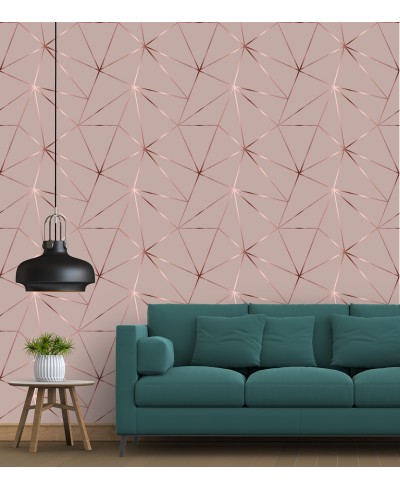 Papel de parede Geométrico Rose Gloss