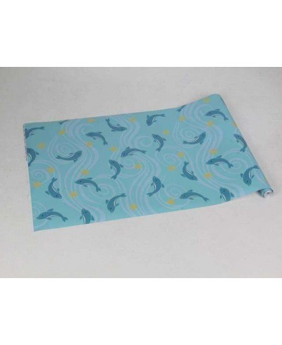 Papel de parede em tons de azul e amarelo - Infantil 77