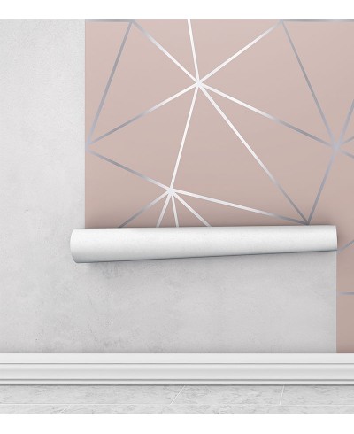 Papel de parede geométrico Carmim Silver