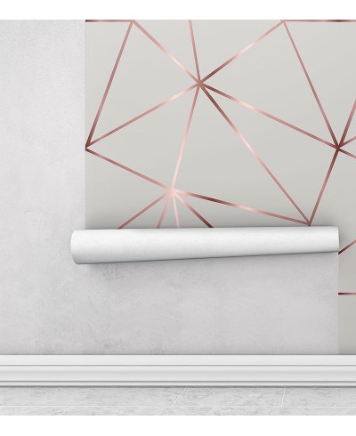 Papel de parede Geométrico Rose Silver