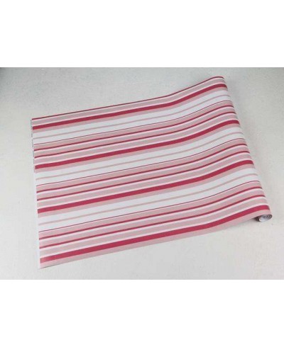 Papel de parede com listras em tons de rosa e branco - Listrado 110