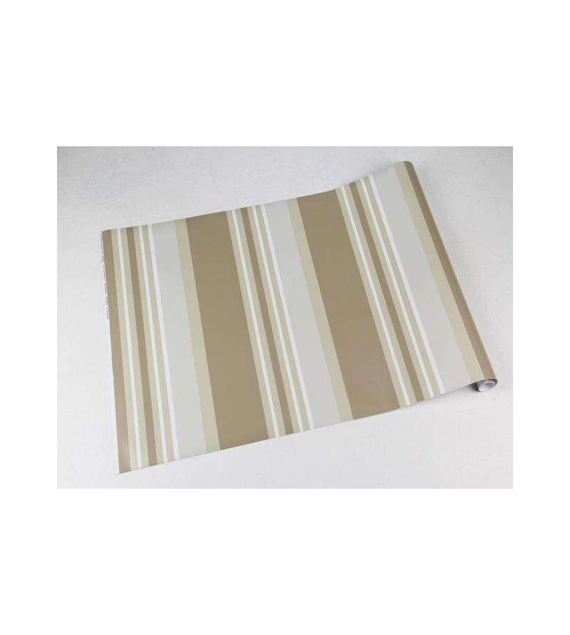 Papel de parede com listras em tons de marrom, bege e cinza - Listrado 126