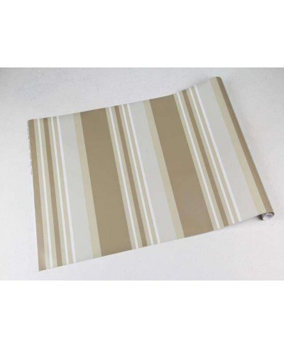 Papel de parede com listras em tons de marrom, bege e cinza - Listrado 126