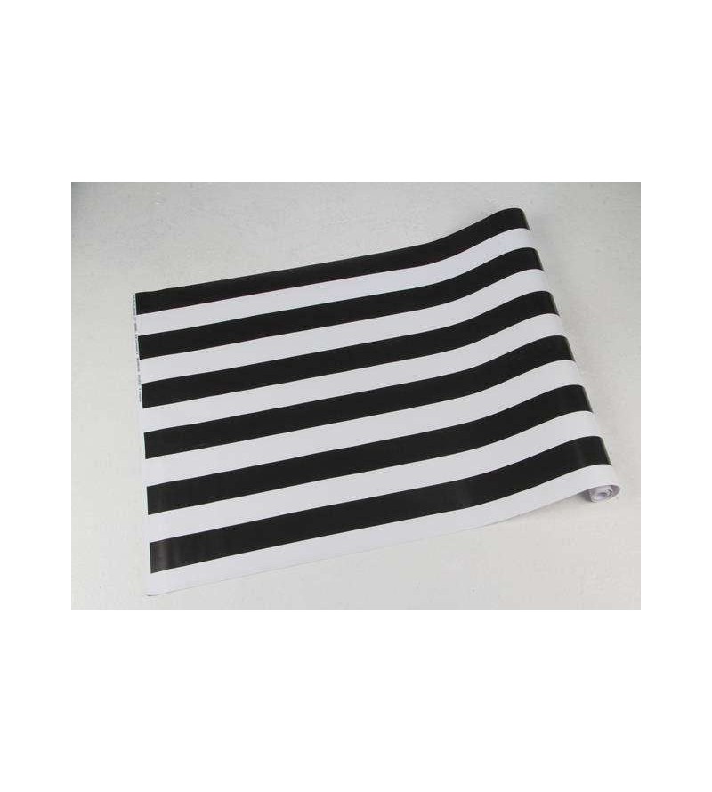 Papel de parede com listras brancas e pretas - Listrado 127