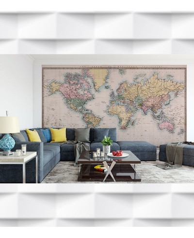 Papel de Parede Foto Mural Mapa Projeção de Mercator