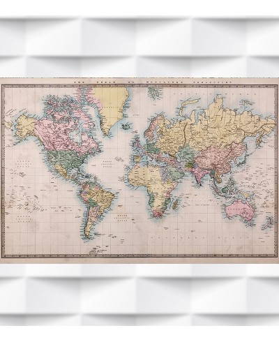 Papel de Parede Foto Mural Mapa Projeção de Mercator