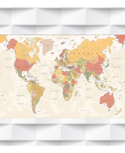 Papel de Parede Foto Mural Mapa Mundi Cores