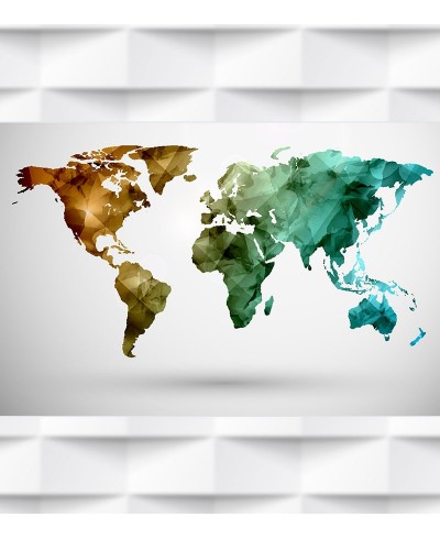 Papel de Parede Foto Mural Mapa Mundi Cores