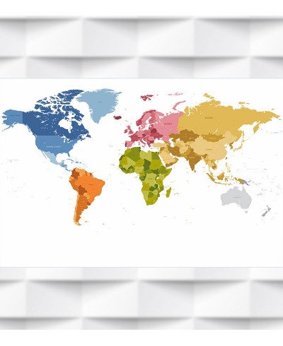 Papel de Parede Foto Mural Mapa Mundi Cores e Nomes