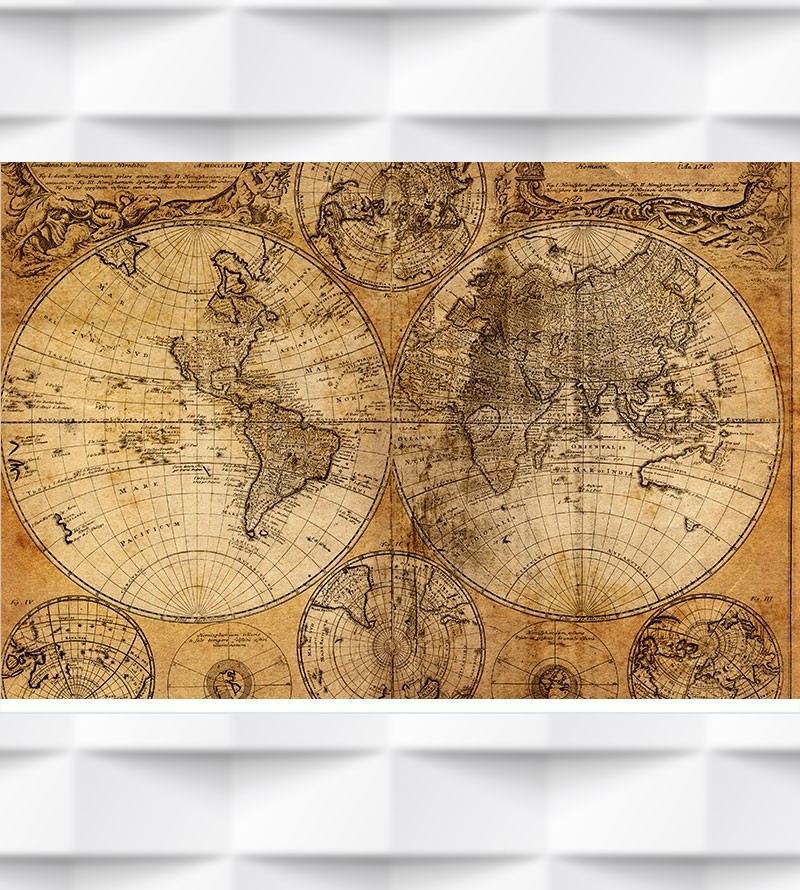 Papel de Parede Foto Mural Mapa Mundi Antigo