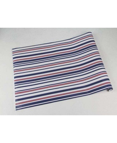 Papel de parede listrado azul, branco e vermelho