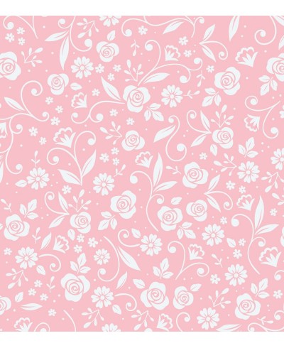 Papel de parede Floral em tons de Rosa e Branco