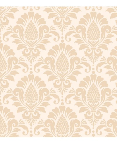 Papel de parede Arabesco em tons de Bege e Branco