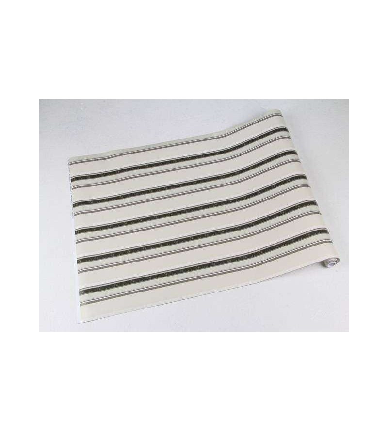 Papel de parede listrado bege e verde musgo