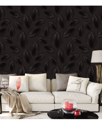 Papel de parede Folhagens Em tons de Preto e verde