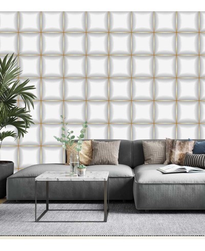 Papel de Parede 3D Quadrados Gold