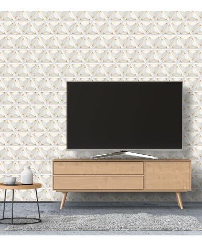 Papel de Parede 3D Triângulos Gold