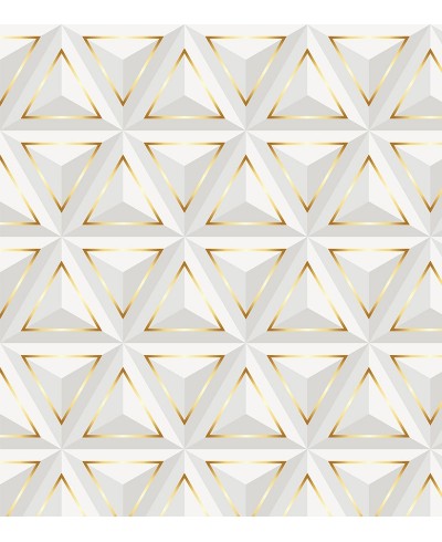Papel de Parede 3D Triângulos Gold