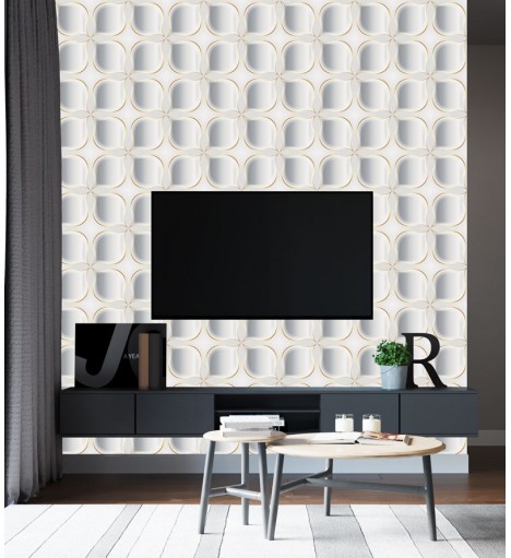 Papel de Parede 3D Floral Gold