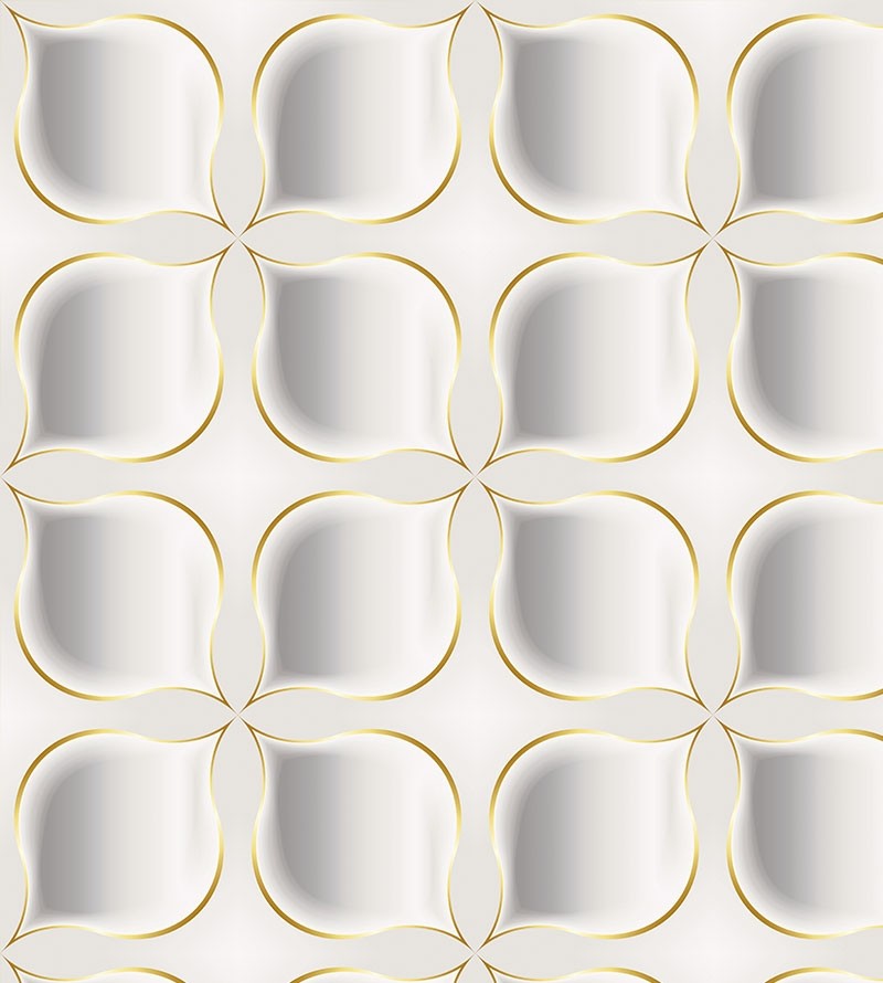 Papel de Parede 3D Floral Gold