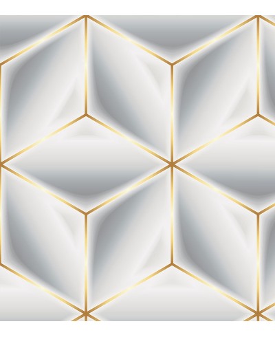 Papel de Parede 3D Hexágono Domus Gold