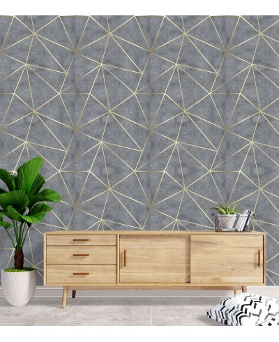 Papel de Parede Diamond Concreto Gold